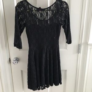 Black lace skater dress